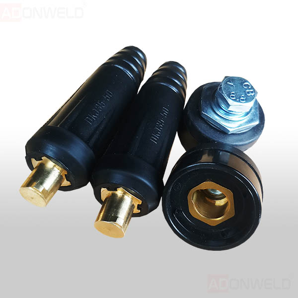 Welding cable plug and socket