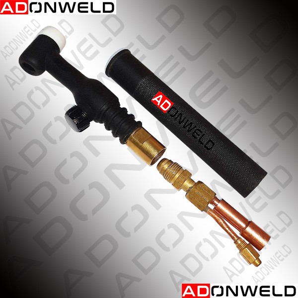 WP-18V Water-Cooled TIG Welding Torch – heavy-duty TIG torch with gas control knob for stainless steel, aluminum, and mild steel fabrication.