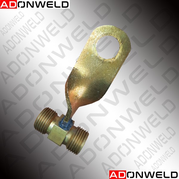 WC-400 Water Flow Connector T-Type – heavy-duty brass water-cooled TIG torch connector for 400A TIG welding machines used in industrial fabrication.