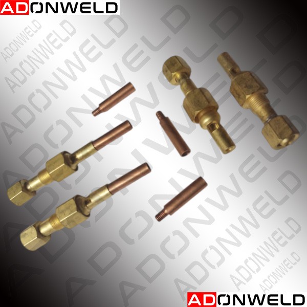 WC-400 Water-Cooled TIG Torch Connector and Copper Cable Lug – high-quality connector set for 400A TIG welding torches used in industrial fabrication.