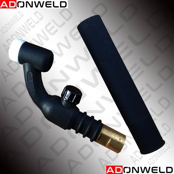WP-26FV Flexible TIG Torch Head and Handle – gas-cooled TIG torch spare parts for inverter welding machines used in stainless steel and aluminum fabrication.