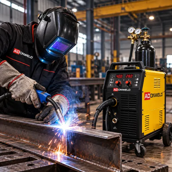 Industrial MIG welding machine rental for fabrication and manufacturing